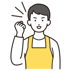 エプロン男性のイラスト