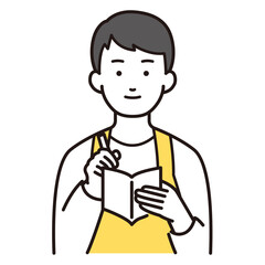 エプロン男性のイラスト