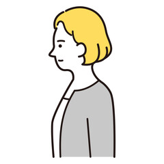 金髪の白人女性イラスト