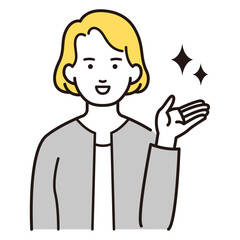 金髪の白人女性イラスト