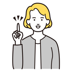 金髪の白人女性イラスト