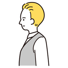 金髪の白人の男性イラスト