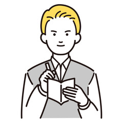 金髪の白人の男性イラスト