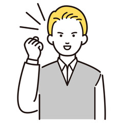 金髪の白人の男性イラスト