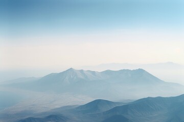 Misty mountains aerial view. Generative AI.