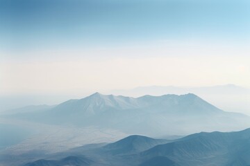 Misty mountains aerial view. Generative AI.