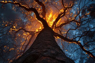 A big burning tree