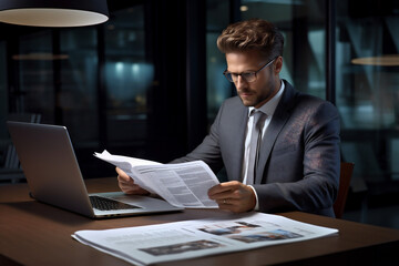 Fototapeta premium businessman working in office