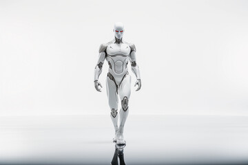 Humanoid robot on a white background
