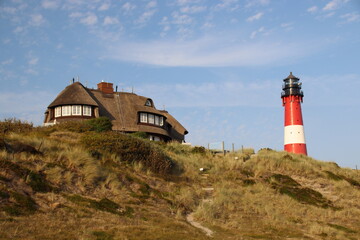 Fototapeta na wymiar Hörnum Lighthouse, Sylt, Schleswig-Holstein, Germany
