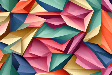Abstract background of graphic triangles and geometric shapes of different colors. Color harmony.