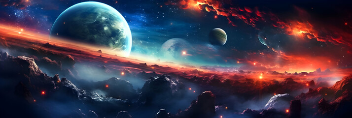 Embark on an astral journey through the vast, enigmatic canvas of the cosmos, where stars, nebulae, and galaxies harmonize in a celestial dance, creating a captivating and profound spectacle in the v