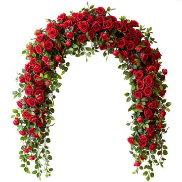 red rose flower arch weding arch PNG transparent background 