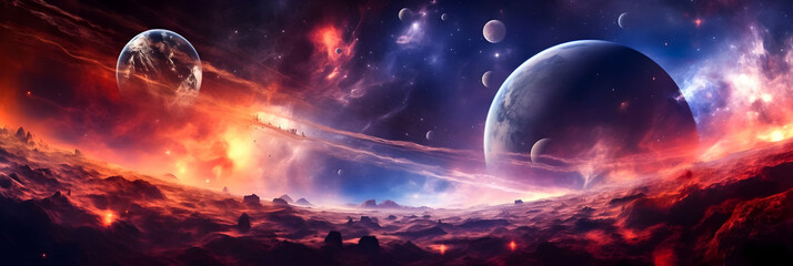 Embark on an astral journey through the vast, enigmatic canvas of the cosmos, where stars, nebulae, and galaxies harmonize in a celestial dance, creating a captivating and profound spectacle in the v