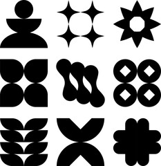 Hand drawn retro geometric shape illustration