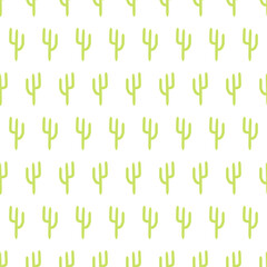 Cactus pattern design. Botanical decorative background in flat style. Repeat and seamless vector