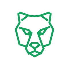 Grizly bear polygonal logo concept isolated on a white background
