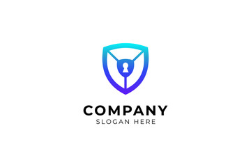 Cyber Security Logo Design Template, shield logo for security data.