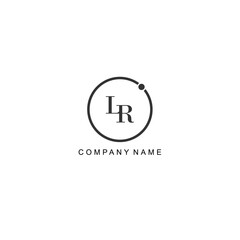 Initial LR letter management label trendy elegant monogram company