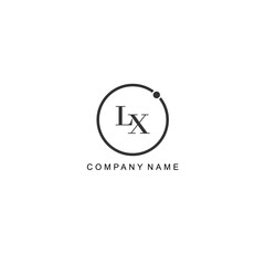 Initial LX letter management label trendy elegant monogram company