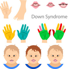 Fototapeta premium World Down syndrome day. Signs of Down syndrome. Down syndrome awareness concept.