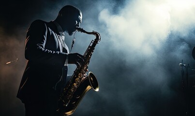 Man Playing Saxophone on Stage