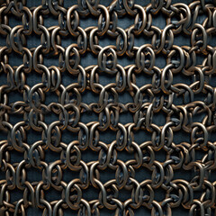 Texture Of Iron Knight's Chainmail In The Form Of A Seamless Pattern Tile Created Using Artificial Intelligence