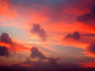 Brilliant Sky with Ethereal Blurry Clouds, Crafted in a Stunning Panoramic Banner Format.