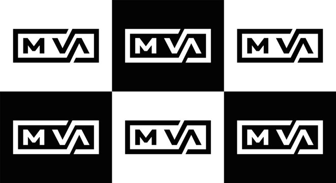 MVA logo. MVA set , M V A design. White MVA letter. MVA, M V A letter logo design. Initial letter MVA letter logo set, linked circle uppercase monogram logo. M V A letter logo vector design.	
