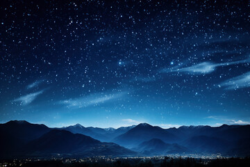 Fototapeta premium Nachthimmel über den Bergen
