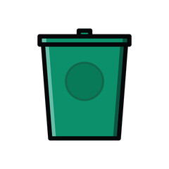 vector illustration of trash can