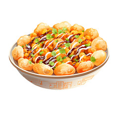 indian traditional food name pani puri or Golgappa, gol gappa or panipuri, the indian chat food on transparent background - obrazy, fototapety, plakaty