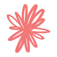 pink hand drawn flower element