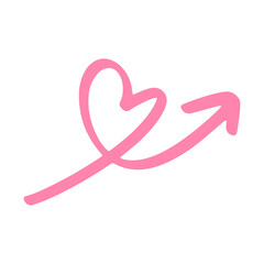 pink heart with arrow element