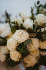 elegant wedding bouquet of fresh natural flowers