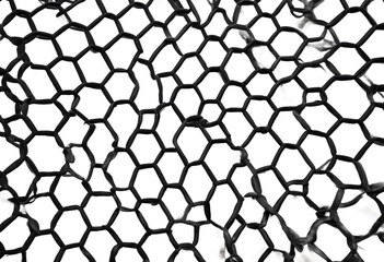 Black mesh texture isolated on white background clipping path