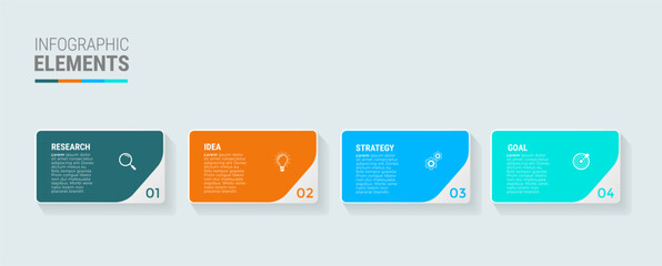 Business infographic template design icon 4 option or steps - obrazy, fototapety, plakaty