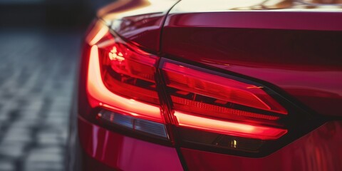 Close-up of the rear light of a modern car.