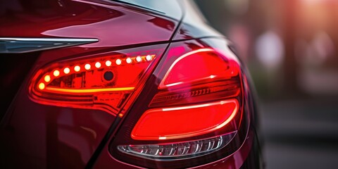 Close-up of the rear light of a modern car.