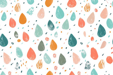 Spring Seamless Pastel Raindrop Pattern