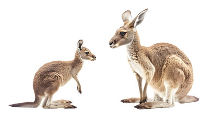 Naklejka na ściany i meble Couple of Kangaroos Standing Together