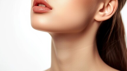 Fototapeta na wymiar Close-up of neck area of young beautiful woman