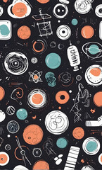 Modern abstract science or technology elements illustration.