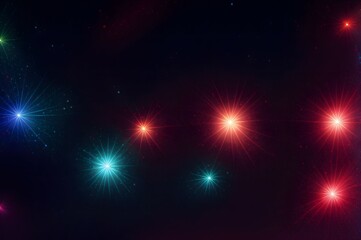 Obraz premium red, blue and turquoise lights on a black background, for art product design, social media, brochure, banner, card, with copy space