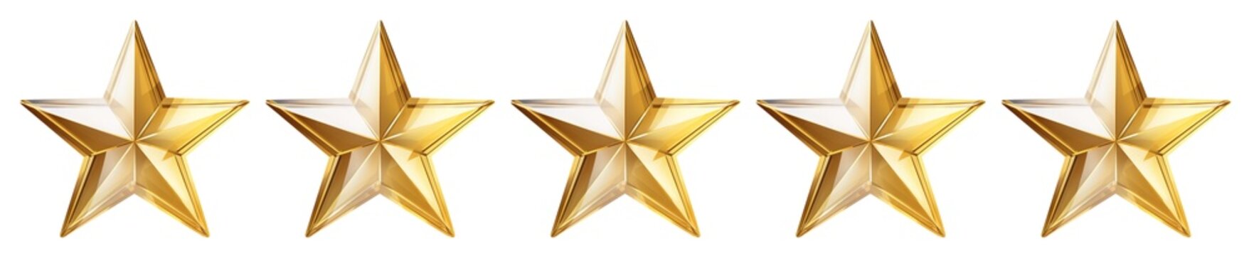 Five Golden Stars For Product Rating Reviews For Websites And Mobile Applications, Cut Out