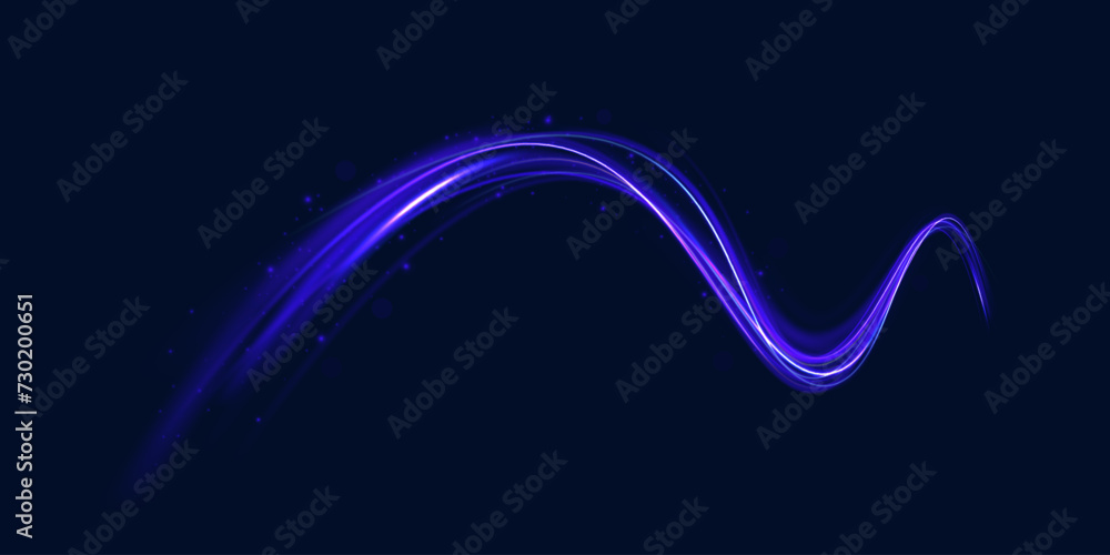 Poster abstract energy in the form of stripe, arc, curl and zigzag in neon colors with light effect. и acce