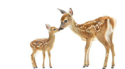 Baby Deer Standing Next to Adult Deer