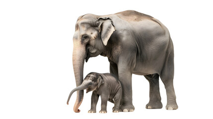Adult Elephant Standing Next to a Baby Elephant