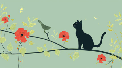 Cat in Cartoon Style