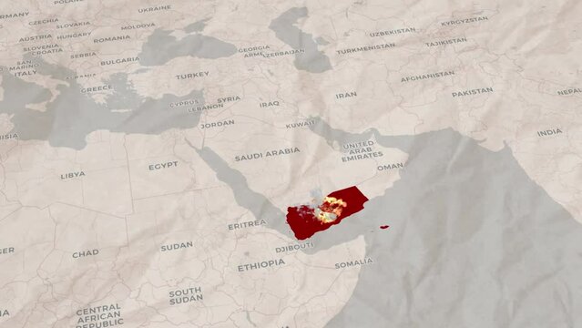 Yemen Map Explosion: Exploring the Impact of Conflict. Yemen map